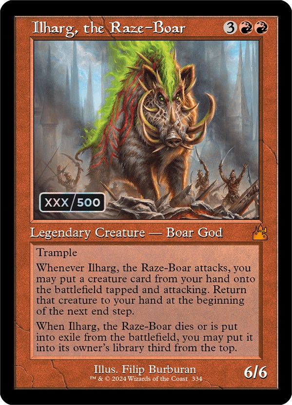 Ilharg, the Raze-Boar (Retro) (Serialized) [Ravnica Remastered] | PLUS EV GAMES 