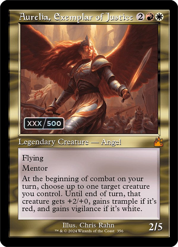 Aurelia, Exemplar of Justice (Retro) (Serialized) [Ravnica Remastered] | PLUS EV GAMES 