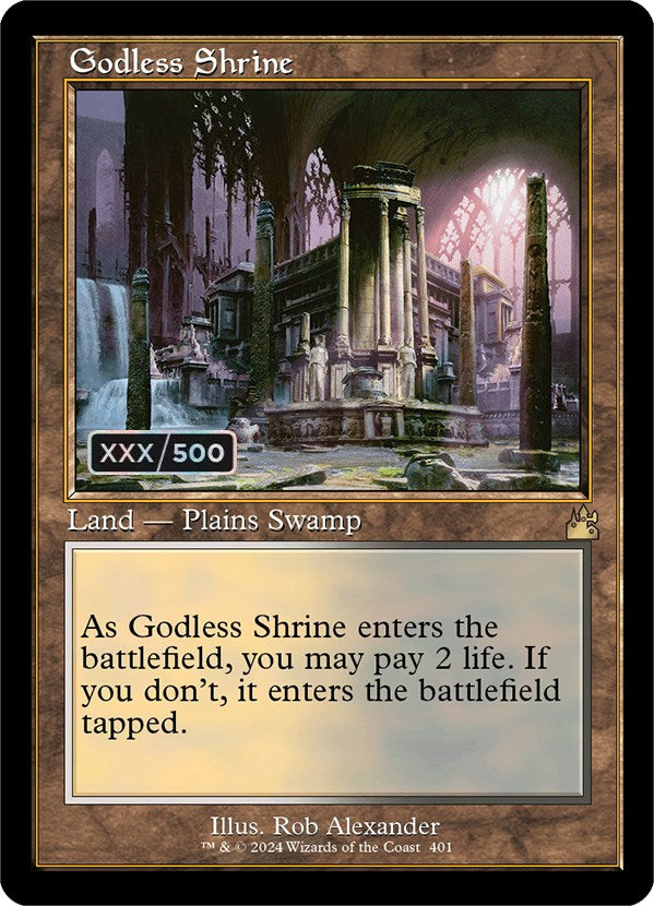 Godless Shrine (Retro) (Serialized) [Ravnica Remastered] | PLUS EV GAMES 