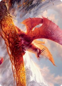 Goldspan Dragon Art Card (Gold-Stamped Signature) [Kaldheim: Art Series] | PLUS EV GAMES 