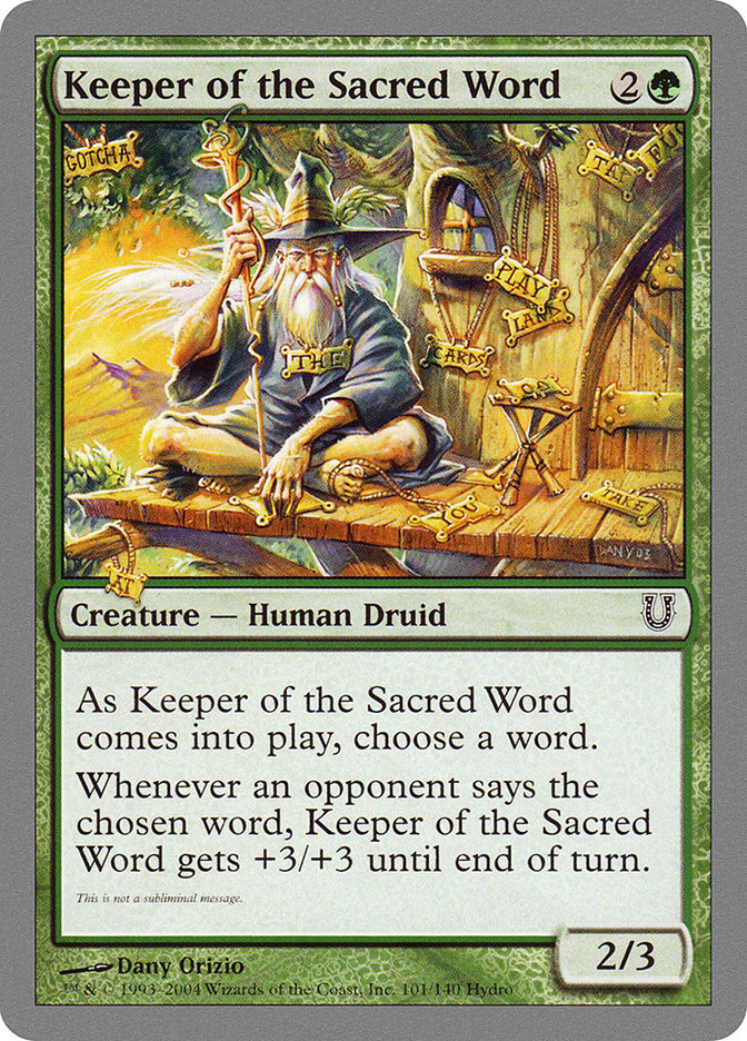 Keeper of the Sacred Word [Unhinged] | PLUS EV GAMES 