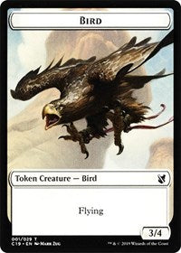 Bird (001) // Sculpture Double-sided Token [Commander 2019 Tokens] | PLUS EV GAMES 