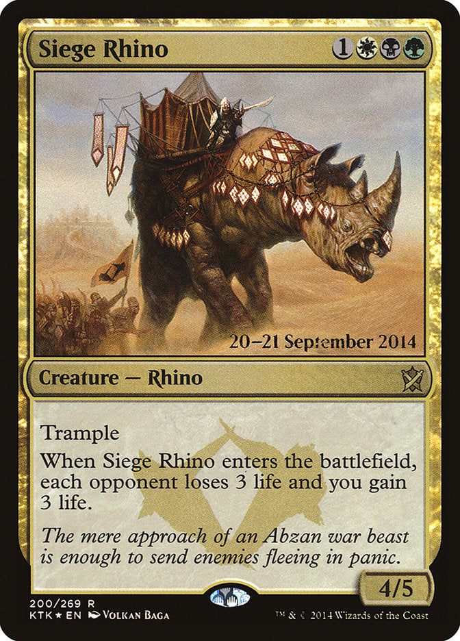 Siege Rhino  [Khans of Tarkir Prerelease Promos] | PLUS EV GAMES 