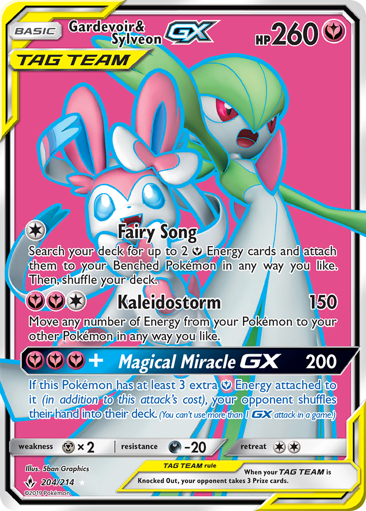 Gardevoir & Sylveon GX (204/214) [Sun & Moon: Unbroken Bonds] | PLUS EV GAMES 