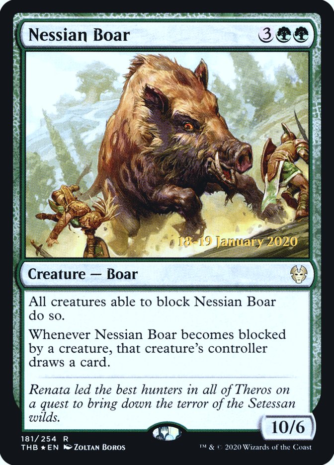 Nessian Boar [Theros Beyond Death Prerelease Promos] | PLUS EV GAMES 