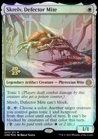 Skrelv, Defector Mite [Phyrexia: All Will Be One Prerelease Promos] | PLUS EV GAMES 