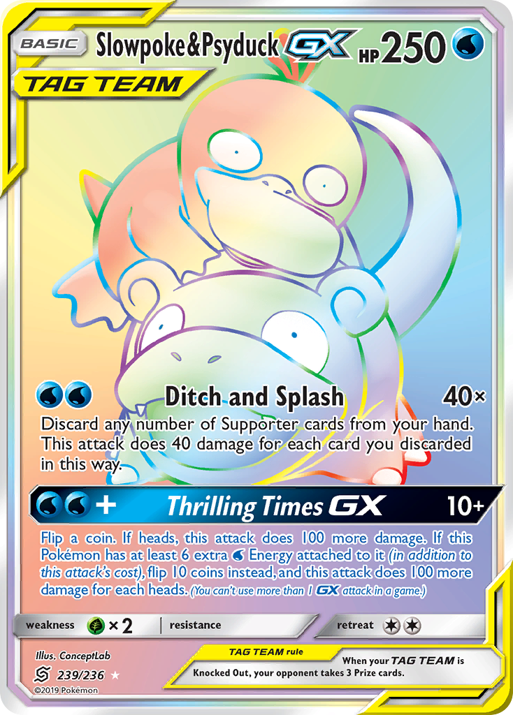 Slowpoke & Psyduck GX (239/236) [Sun & Moon: Unified Minds] | PLUS EV GAMES 