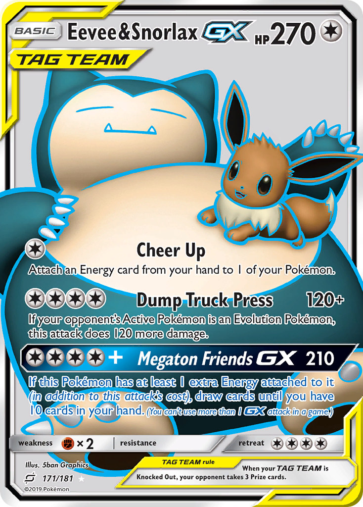 Eevee & Snorlax GX (171/181) [Sun & Moon: Team Up] | PLUS EV GAMES 