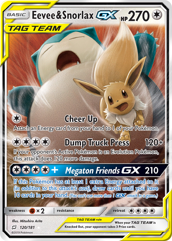 Eevee & Snorlax GX (120/181) [Sun & Moon: Team Up] | PLUS EV GAMES 