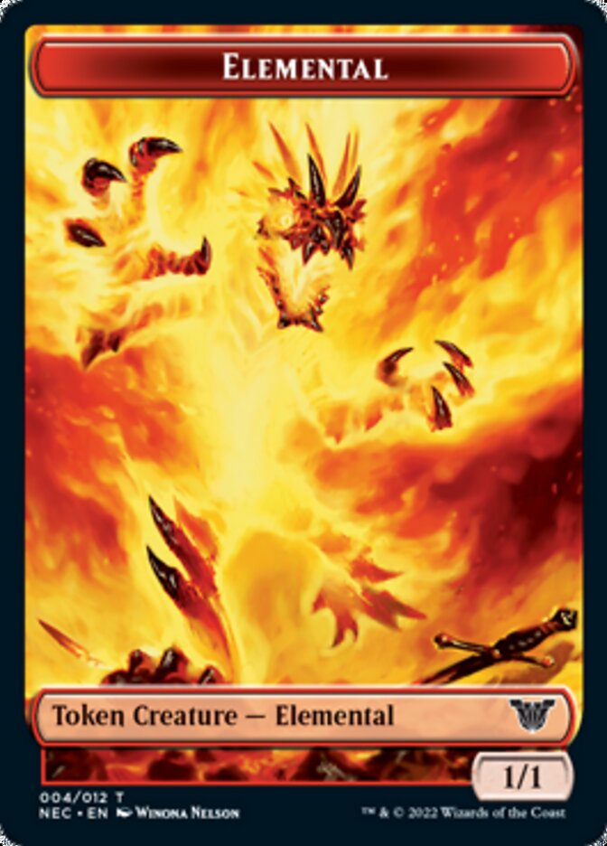 Elemental // Spirit (009) Double-sided Token [Kamigawa: Neon Dynasty Commander Tokens] | PLUS EV GAMES 