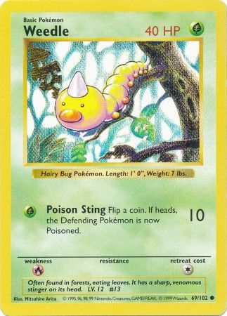 Weedle (69/102) [Base Set (Shadowless)] | PLUS EV GAMES 