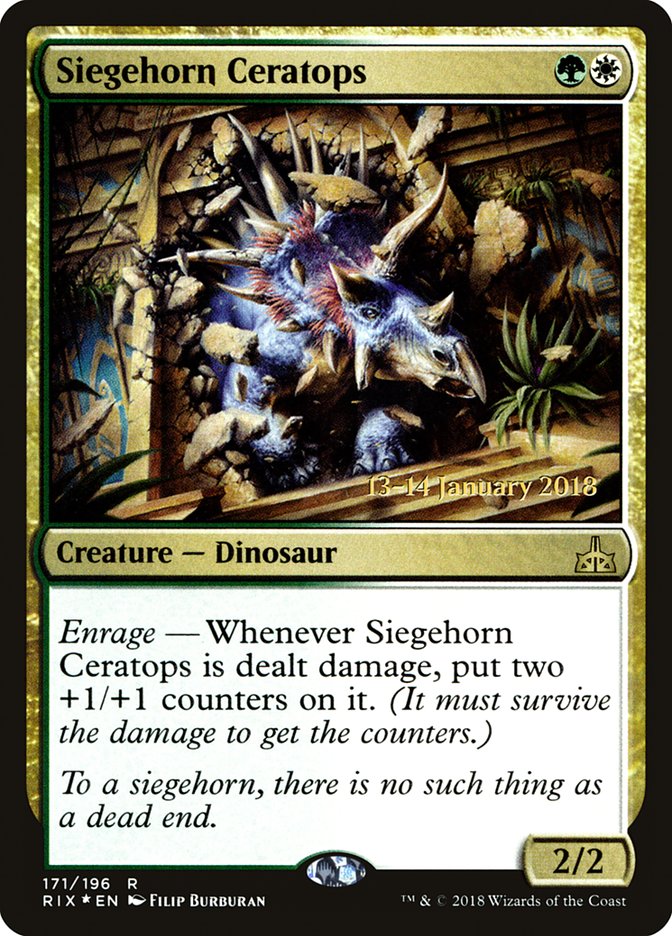 Siegehorn Ceratops [Rivals of Ixalan Prerelease Promos] | PLUS EV GAMES 