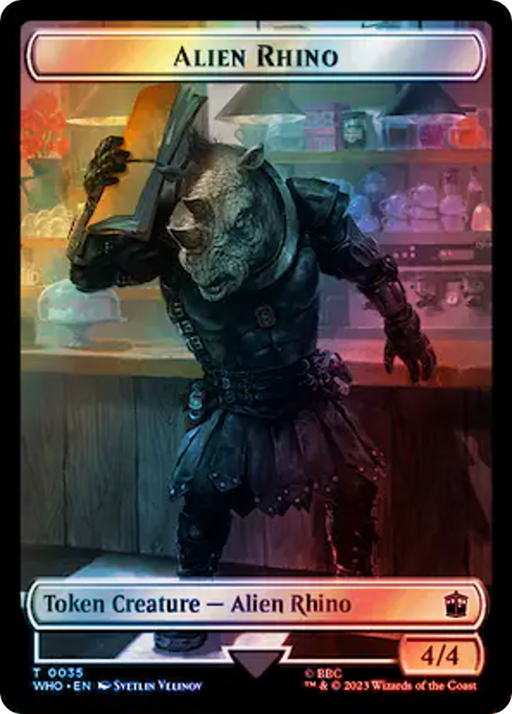 Alien Rhino // Food (0059) Double-Sided Token (Surge Foil) [Doctor Who Tokens] | PLUS EV GAMES 