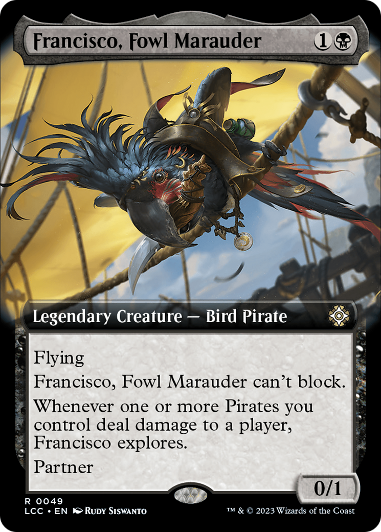 Francisco, Fowl Marauder (Extended Art) [The Lost Caverns of Ixalan Commander] | PLUS EV GAMES 