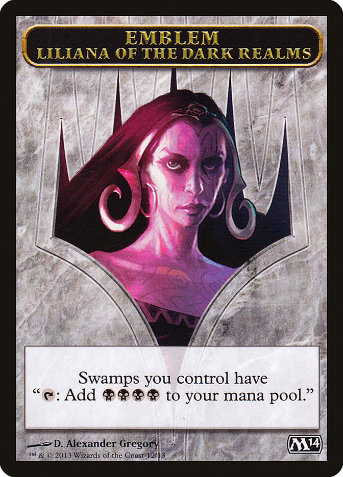 Liliana of the Dark Realms Emblem [Magic 2014 Tokens] | PLUS EV GAMES 