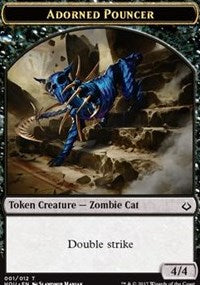 Adorned Pouncer // Warrior Double-sided Token [Hour of Devastation Tokens] | PLUS EV GAMES 