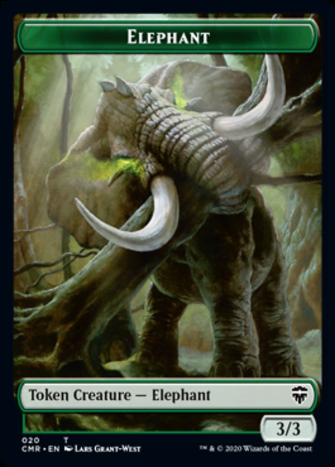 Elephant // Soldier Token [Commander Legends Tokens] | PLUS EV GAMES 