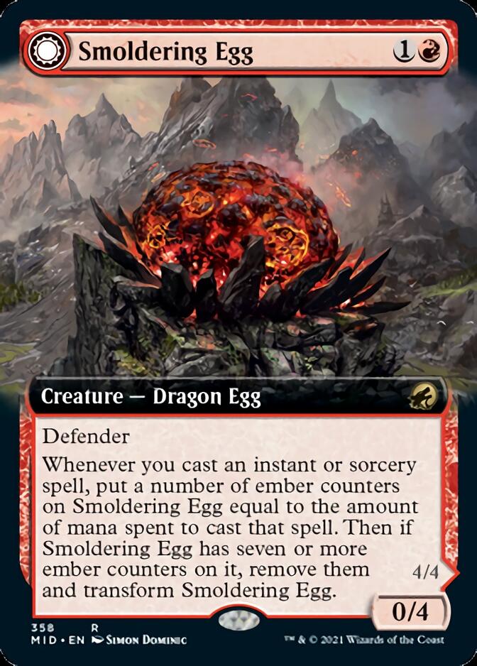 Smoldering Egg // Ashmouth Dragon (Extended) [Innistrad: Midnight Hunt] | PLUS EV GAMES 