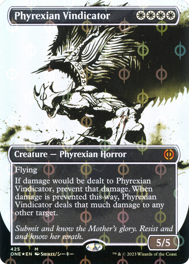 Phyrexian Vindicator (Borderless Ichor Step-and-Compleat Foil) [Phyrexia: All Will Be One] | PLUS EV GAMES 