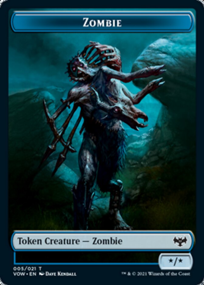 Human (001) // Zombie (005) Double-sided Token [Innistrad: Crimson Vow Tokens] | PLUS EV GAMES 