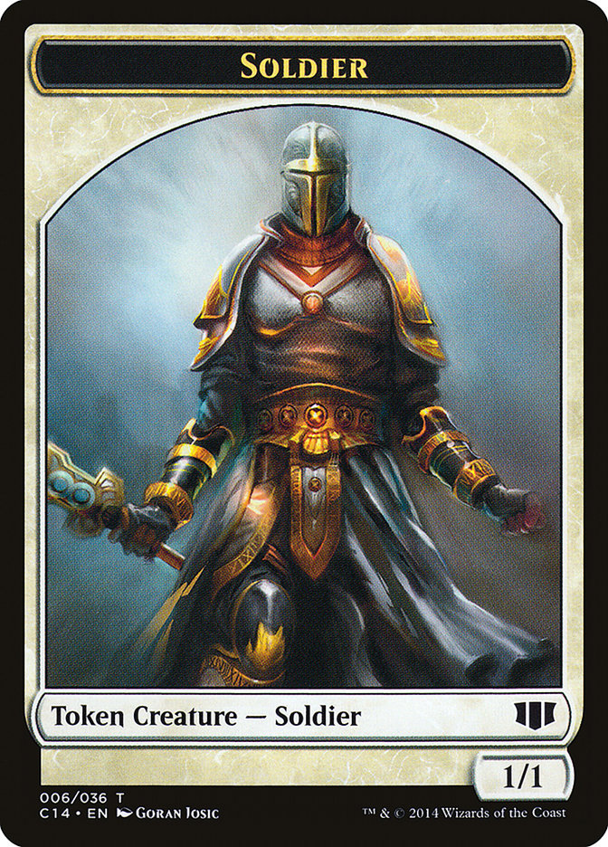 Soldier // Spirit Double-sided Token [Commander 2014 Tokens] | PLUS EV GAMES 
