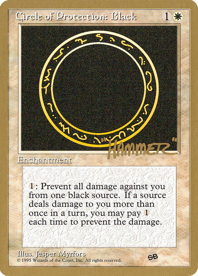 Circle of Protection: Black (Shawn "Hammer" Regnier) (SB) [Pro Tour Collector Set] | PLUS EV GAMES 