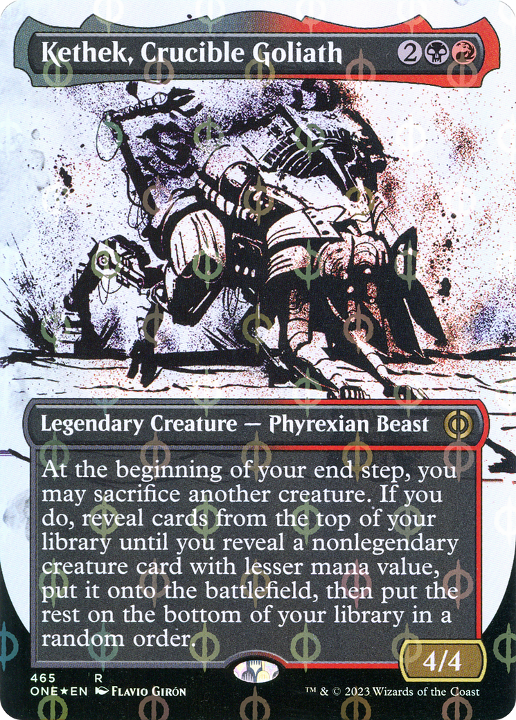 Kethek, Crucible Goliath (Borderless Ichor Step-and-Compleat Foil) [Phyrexia: All Will Be One] | PLUS EV GAMES 