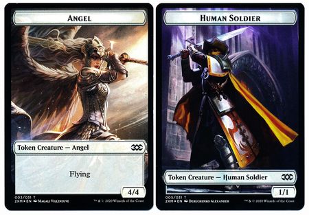 Angel // Human Soldier Double-sided Token [Double Masters Tokens] | PLUS EV GAMES 