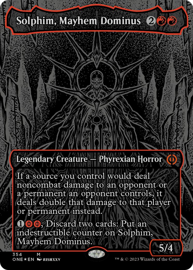 Solphim, Mayhem Dominus (Oil Slick Raised Foil) [Phyrexia: All Will Be One] | PLUS EV GAMES 