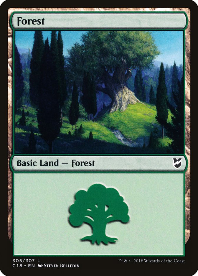 Forest (305) [Commander 2018] | PLUS EV GAMES 