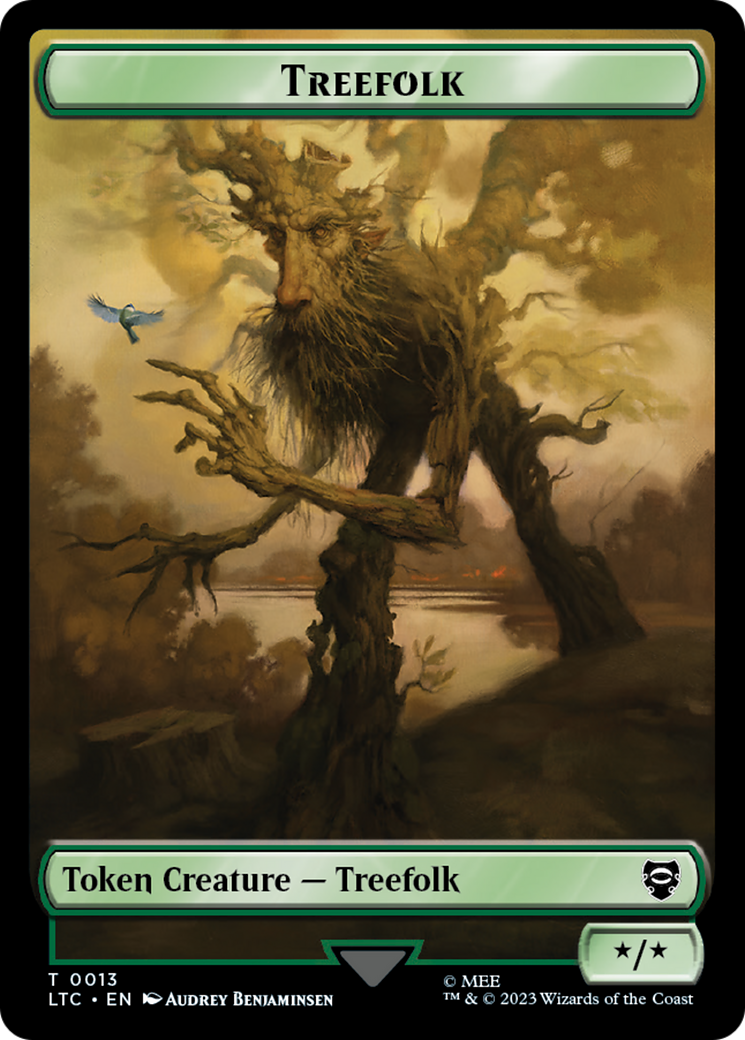Beast // Treefolk Double Sided Token [The Lord of the Rings: Tales of Middle-Earth Commander Tokens] | PLUS EV GAMES 