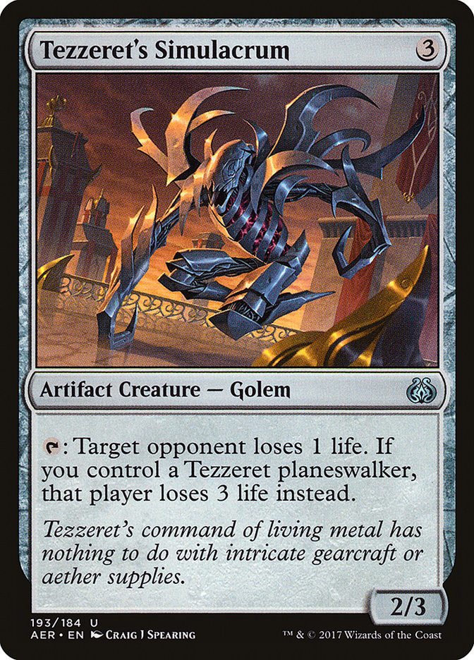 Tezzeret's Simulacrum [Aether Revolt] | PLUS EV GAMES 