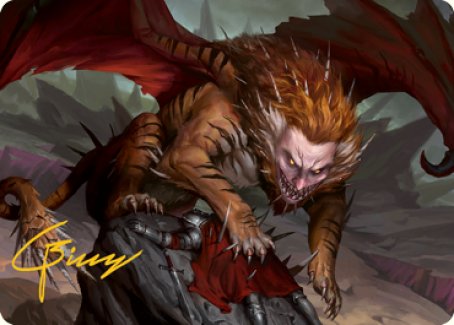 Manticore Art Card (Gold-Stamped Signature) [Dungeons & Dragons: Adventures in the Forgotten Realms Art Series] | PLUS EV GAMES 