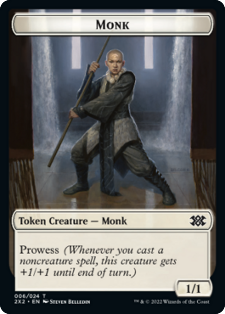 Bear // Monk Double-sided Token [Double Masters 2022 Tokens] | PLUS EV GAMES 