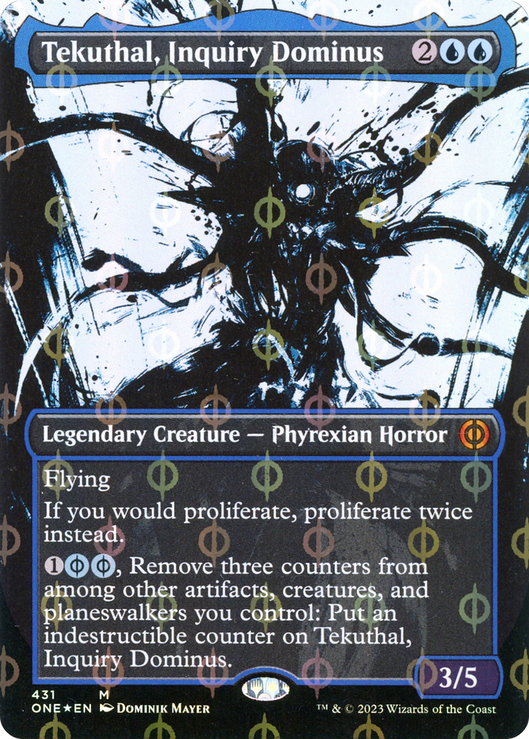 Tekuthal, Inquiry Dominus (Borderless Ichor Step-and-Compleat Foil) [Phyrexia: All Will Be One] | PLUS EV GAMES 