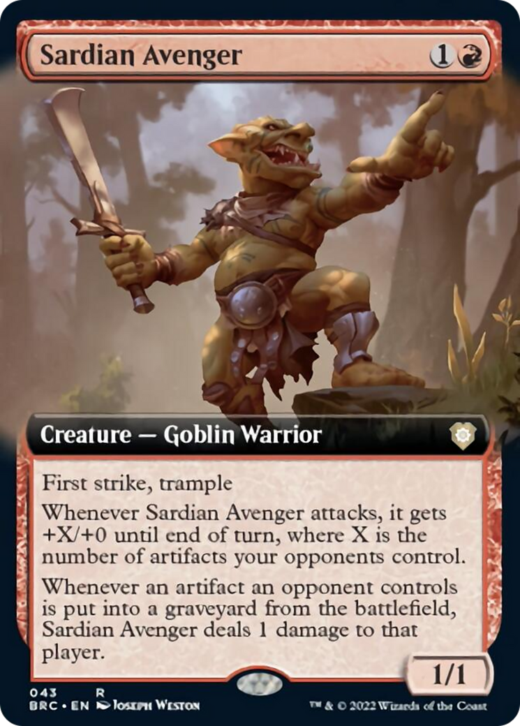 Sardian Avenger (Extended Art) [The Brothers' War Commander] | PLUS EV GAMES 