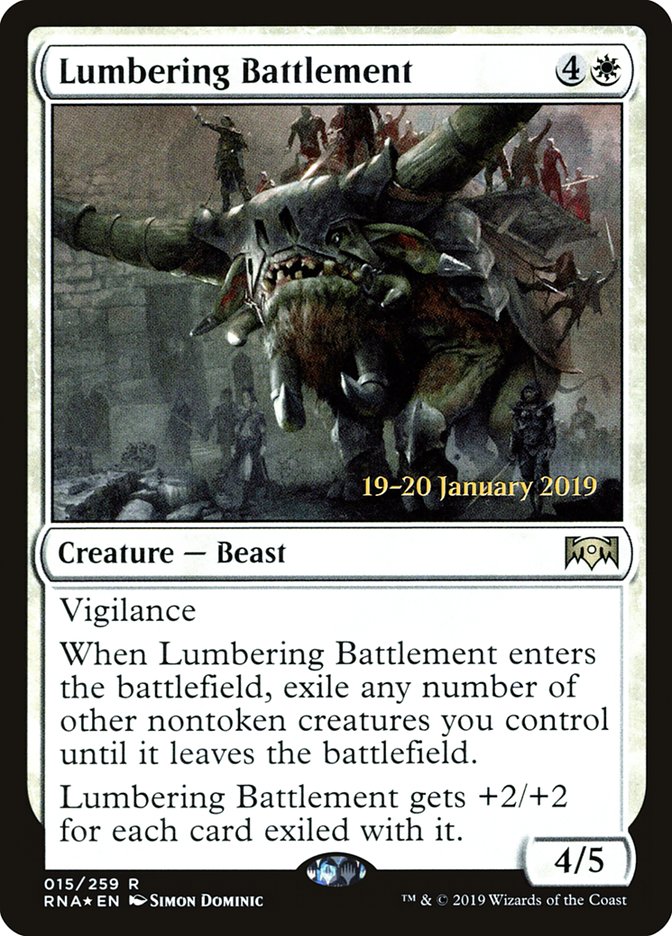 Lumbering Battlement [Ravnica Allegiance Prerelease Promos] | PLUS EV GAMES 