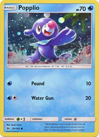 Popplio (39/149) (Cosmos Holo) [Sun & Moon: Base Set] | PLUS EV GAMES 