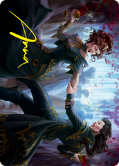 Falkenrath Celebrants 1 Art Card (Gold-Stamped Signature) [Innistrad: Crimson Vow Art Series] | PLUS EV GAMES 