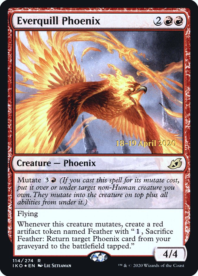 Everquill Phoenix  [Ikoria: Lair of Behemoths Prerelease Promos] | PLUS EV GAMES 