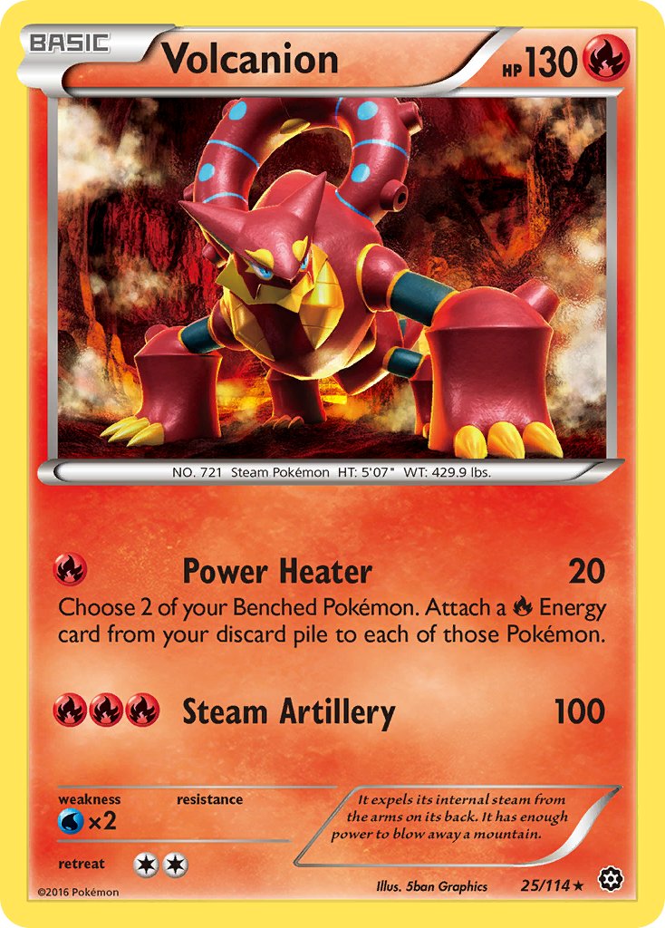 Volcanion (25/114) (Cracked Ice Holo) (Theme Deck Exclusive) [XY: Steam Siege] | PLUS EV GAMES 