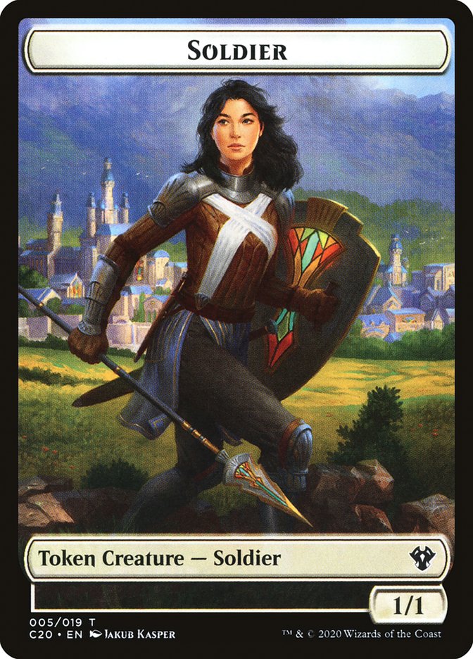 Human Soldier (005) // Drake Double-sided Token [Commander 2020 Tokens] | PLUS EV GAMES 