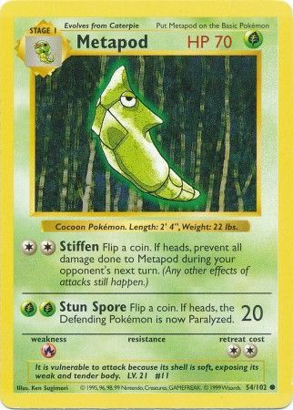 Metapod (54/102) [Base Set (Shadowless)] | PLUS EV GAMES 