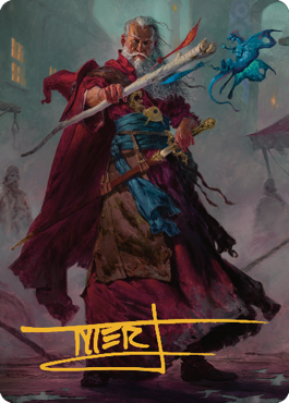 Elminster Art Card (64) (Gold-Stamped Signature) [Commander Legends: Battle for Baldur's Gate Art Series] | PLUS EV GAMES 