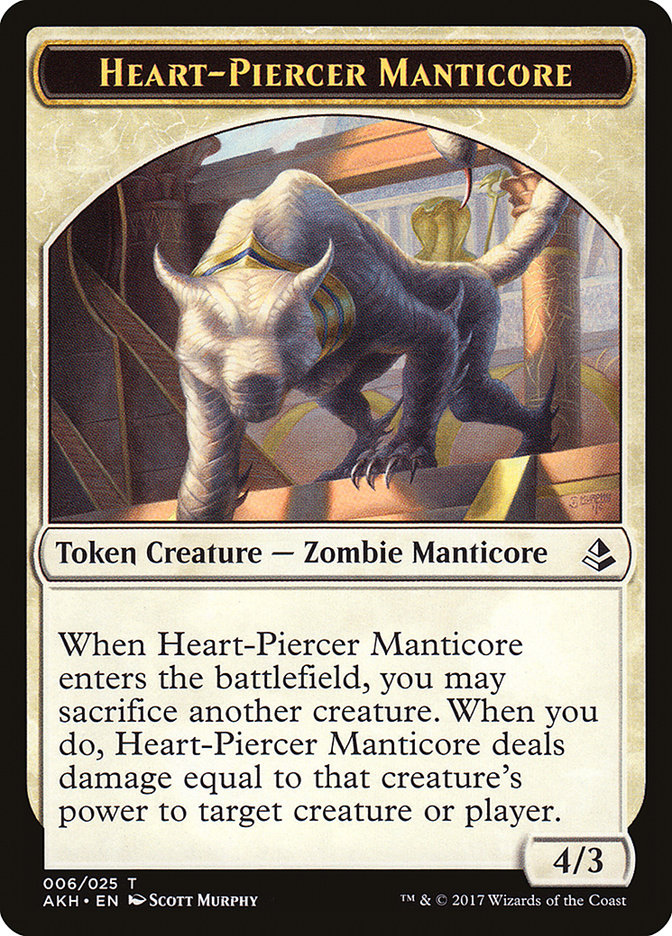 Heart-Piercer Manticore [Amonkhet Tokens] | PLUS EV GAMES 