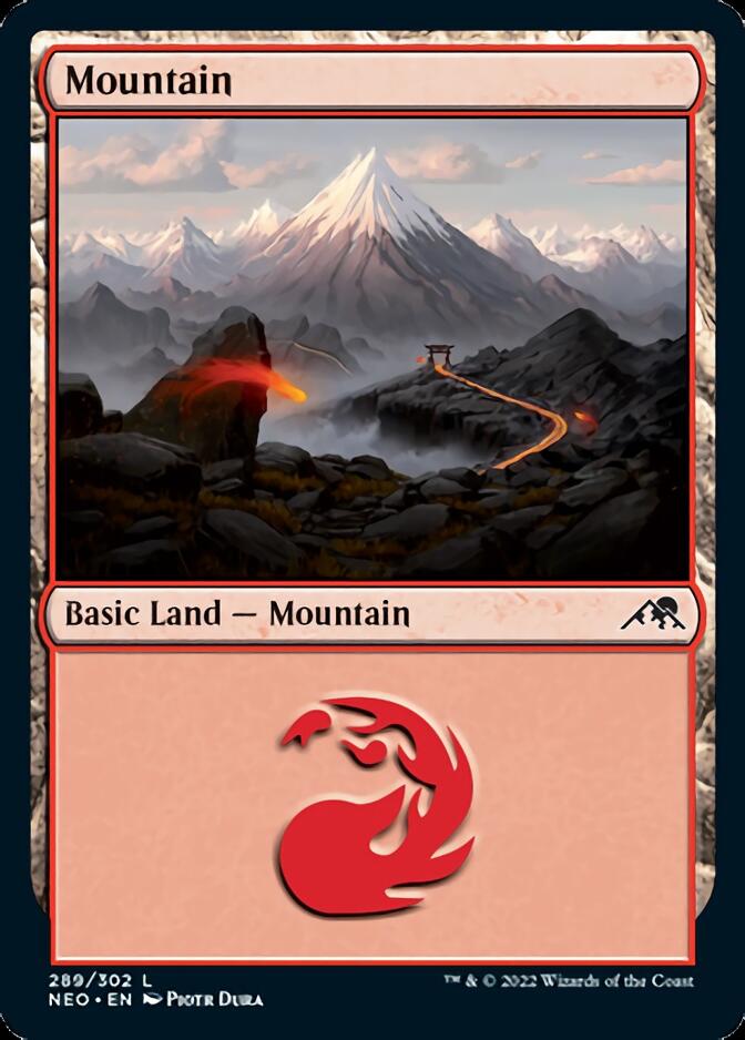 Mountain (289) [Kamigawa: Neon Dynasty] | PLUS EV GAMES 