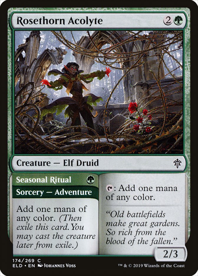 Rosethorn Acolyte // Seasonal Ritual [Throne of Eldraine] | PLUS EV GAMES 