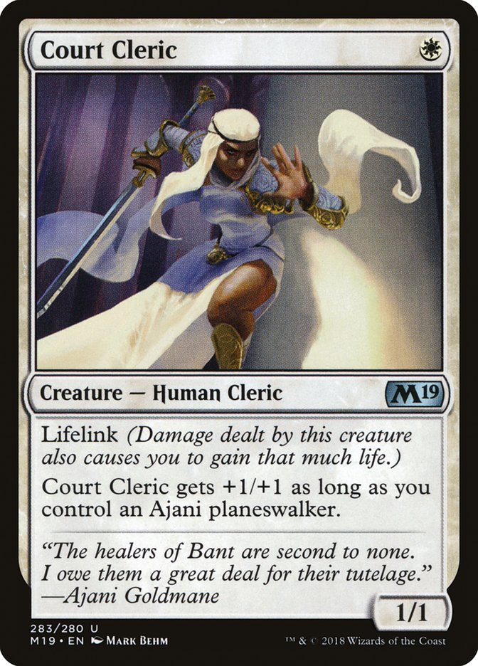 Court Cleric [Core Set 2019] | PLUS EV GAMES 