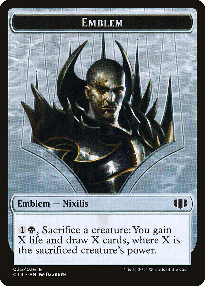 Ob Nixilis of the Black Oath Emblem // Zombie (016/036) Double-sided Token [Commander 2014 Tokens] | PLUS EV GAMES 