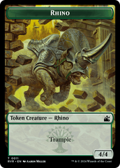 Elf Knight // Rhino Double-Sided Token [Ravnica Remastered Tokens] | PLUS EV GAMES 